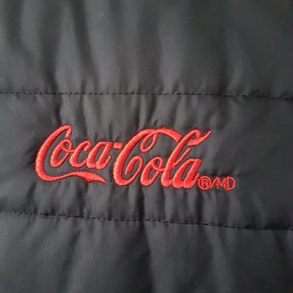 Coca Cola Puffer Embroidered Jacket Black Sz M - Picture 4 of 13